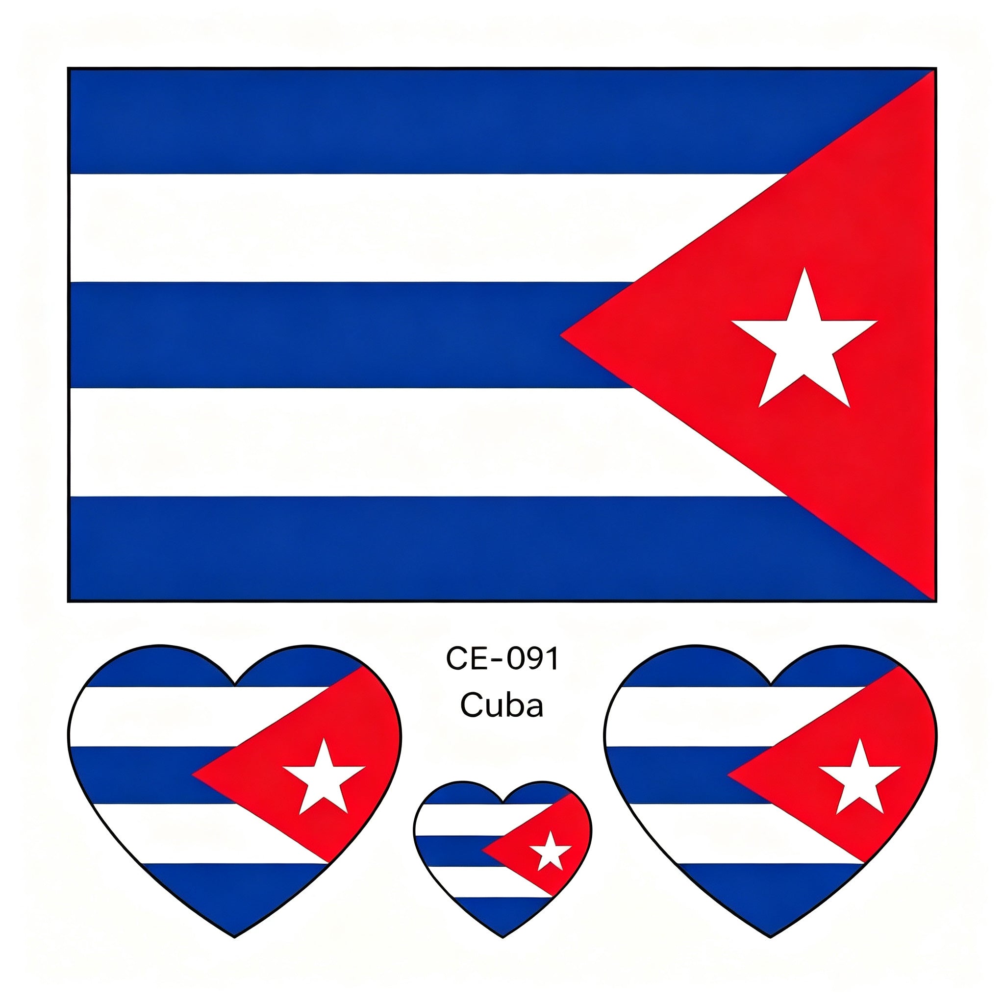 RCT Country Flag Waterproof Temporary Tattoos | Heart-Shaped Face Stickers for Sports & Fan Events