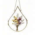 YAP Teardrop Copper Foil Glass Hanging Frame, Dried Flower Specimen Wall Ornament, Nordic Home Decor
