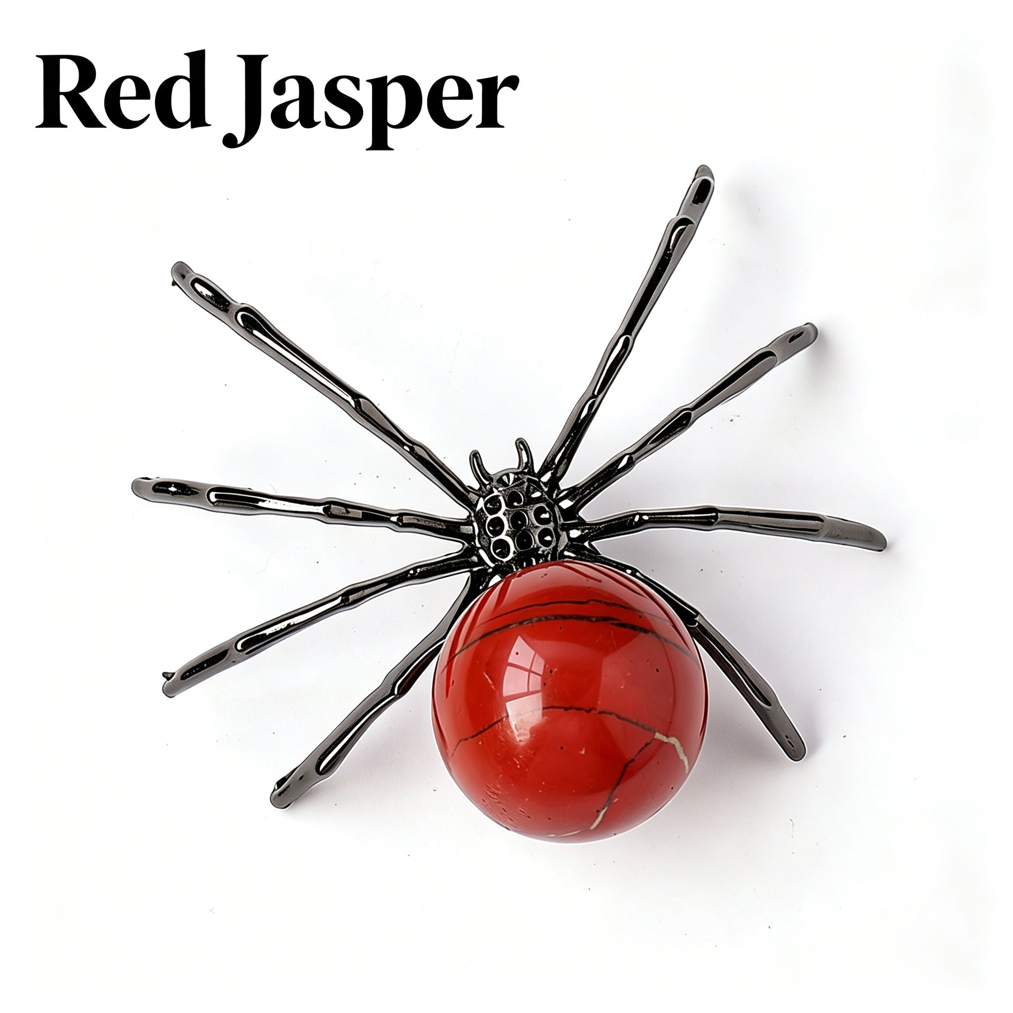 RYS Natural Crystal Ball Alloy Spider Figurine