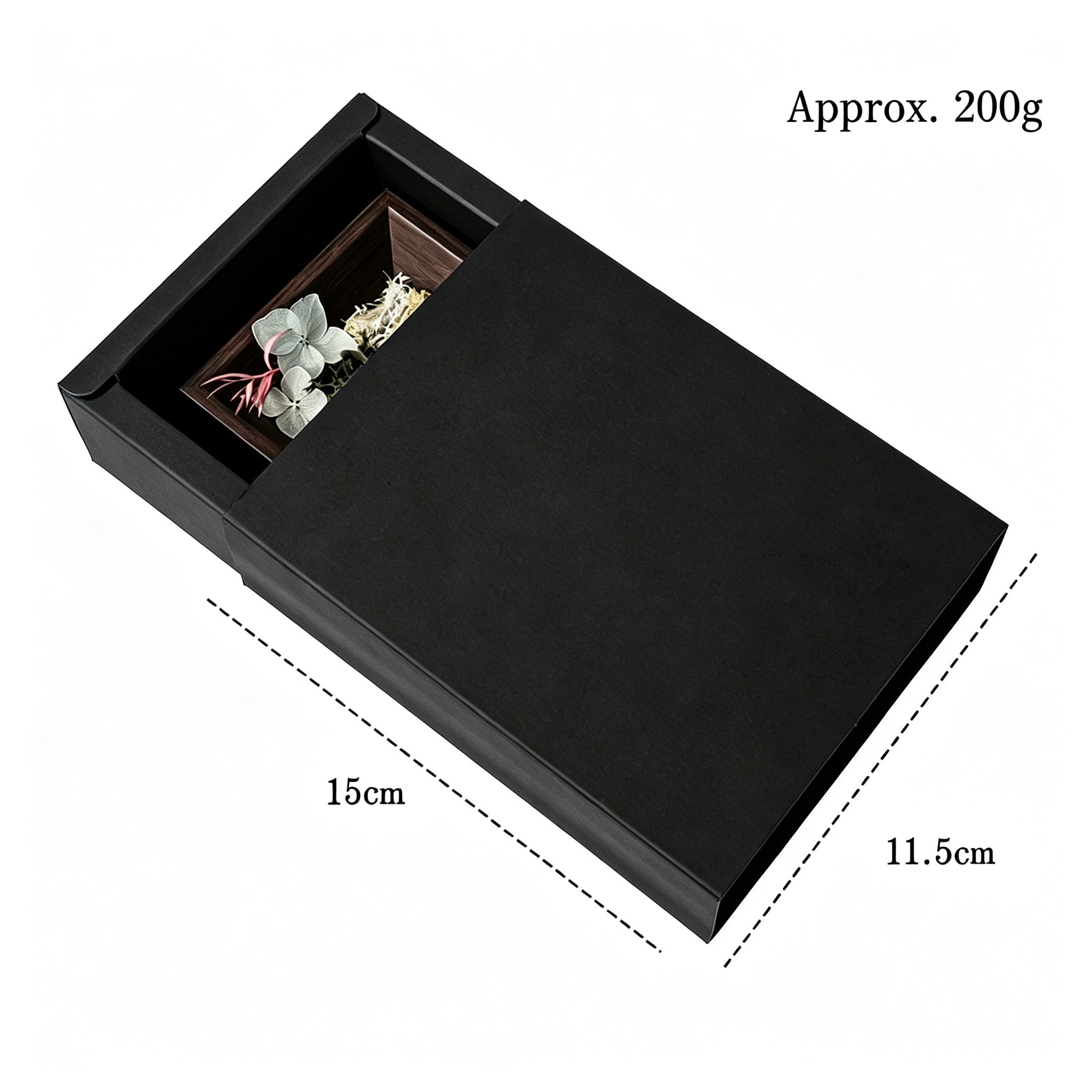 RYS 3-Inch Natural Crystal & Preserved Flower Photo Frame Ornament, Gift Box Set,Handcrafted Home Decor