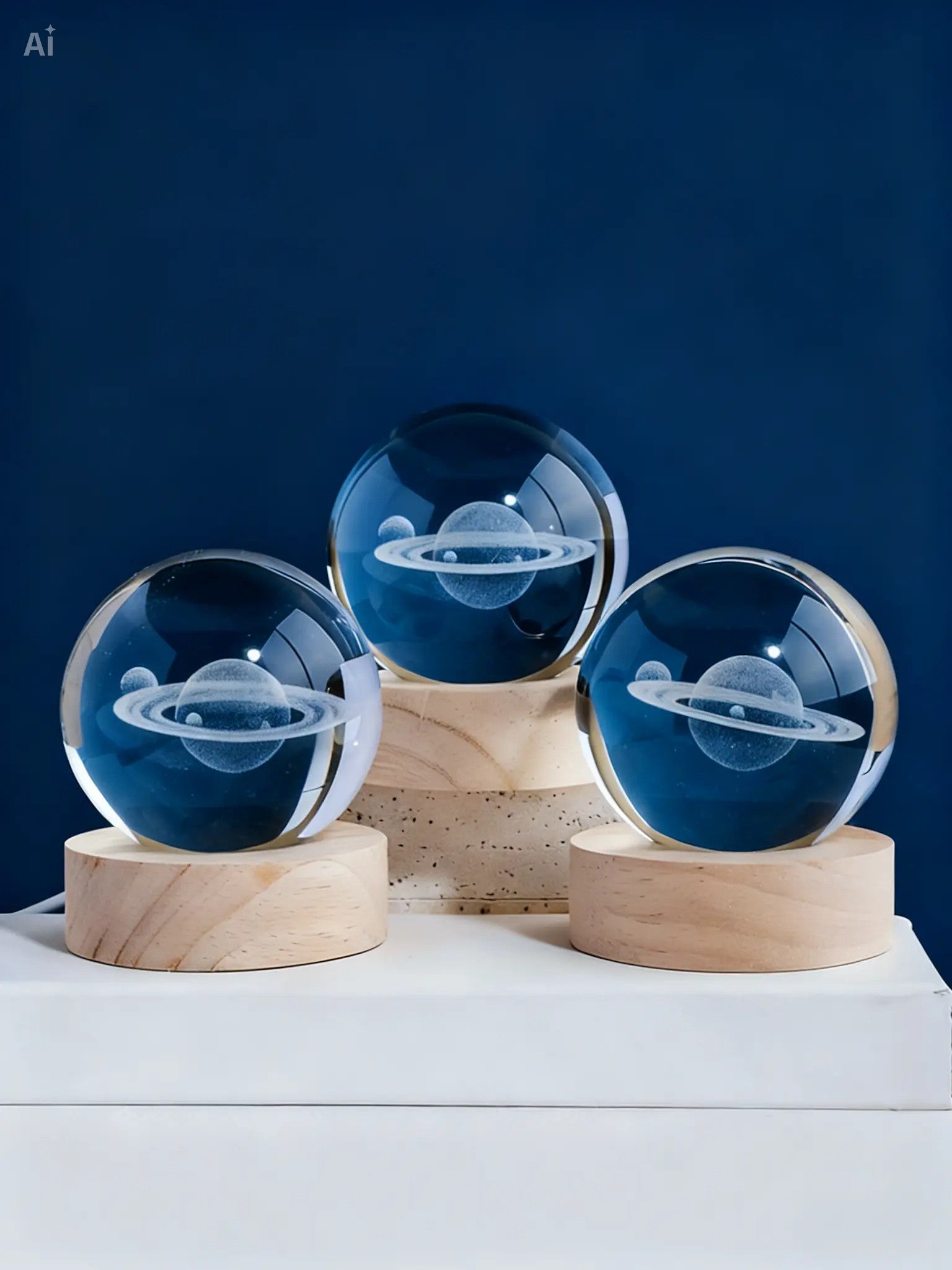 RYS 3D Inner Carving Crystal Ball Night Light | Starry Sky Planet USB Lamp | Home Decor & Creative Gift