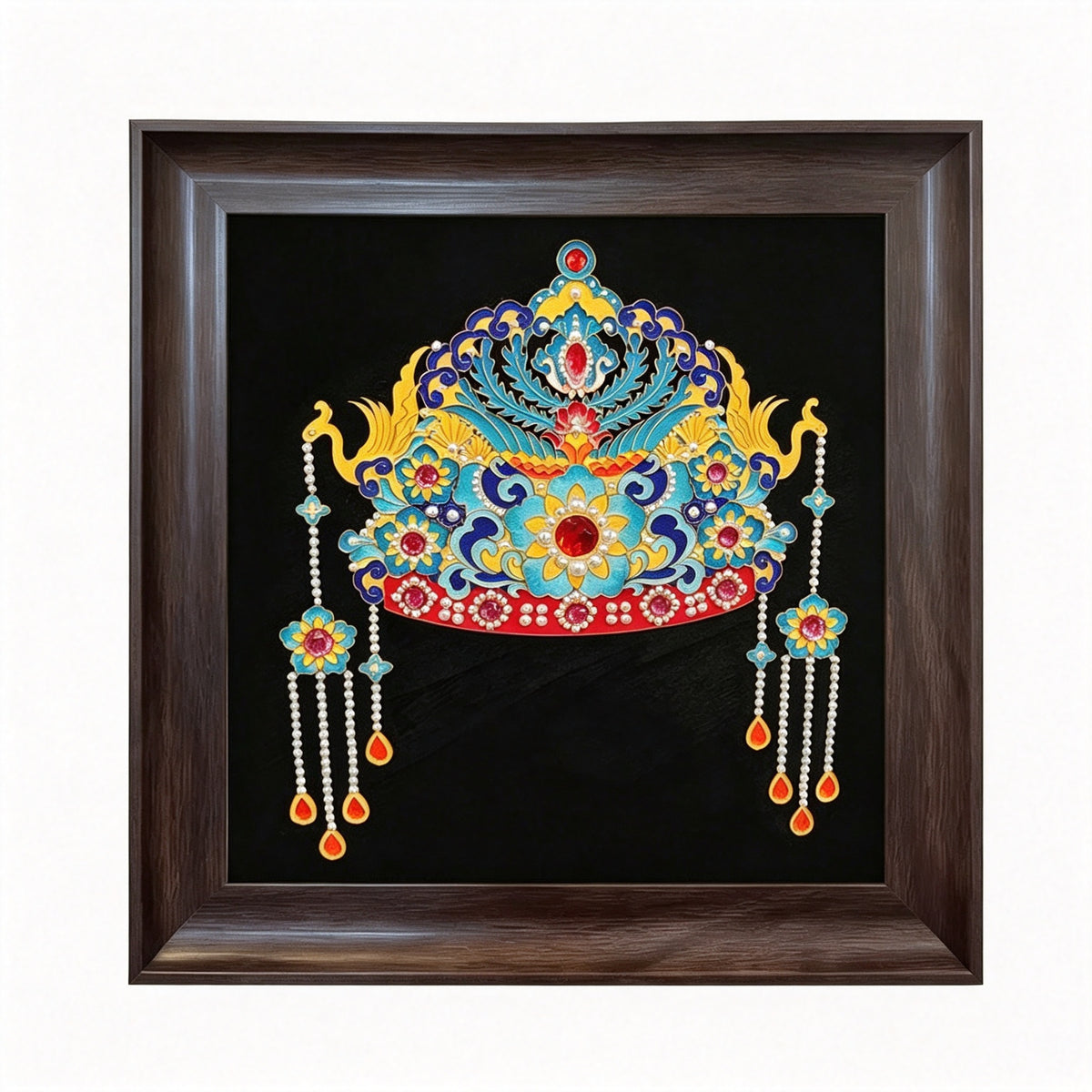 PXWG Chinese Cloud Shoulder Cloisonne DIY Craft Kit Non‑Heritage Enamel Wire Painting Handmade Cultural Activity Gift Home Wall Decor Ornament