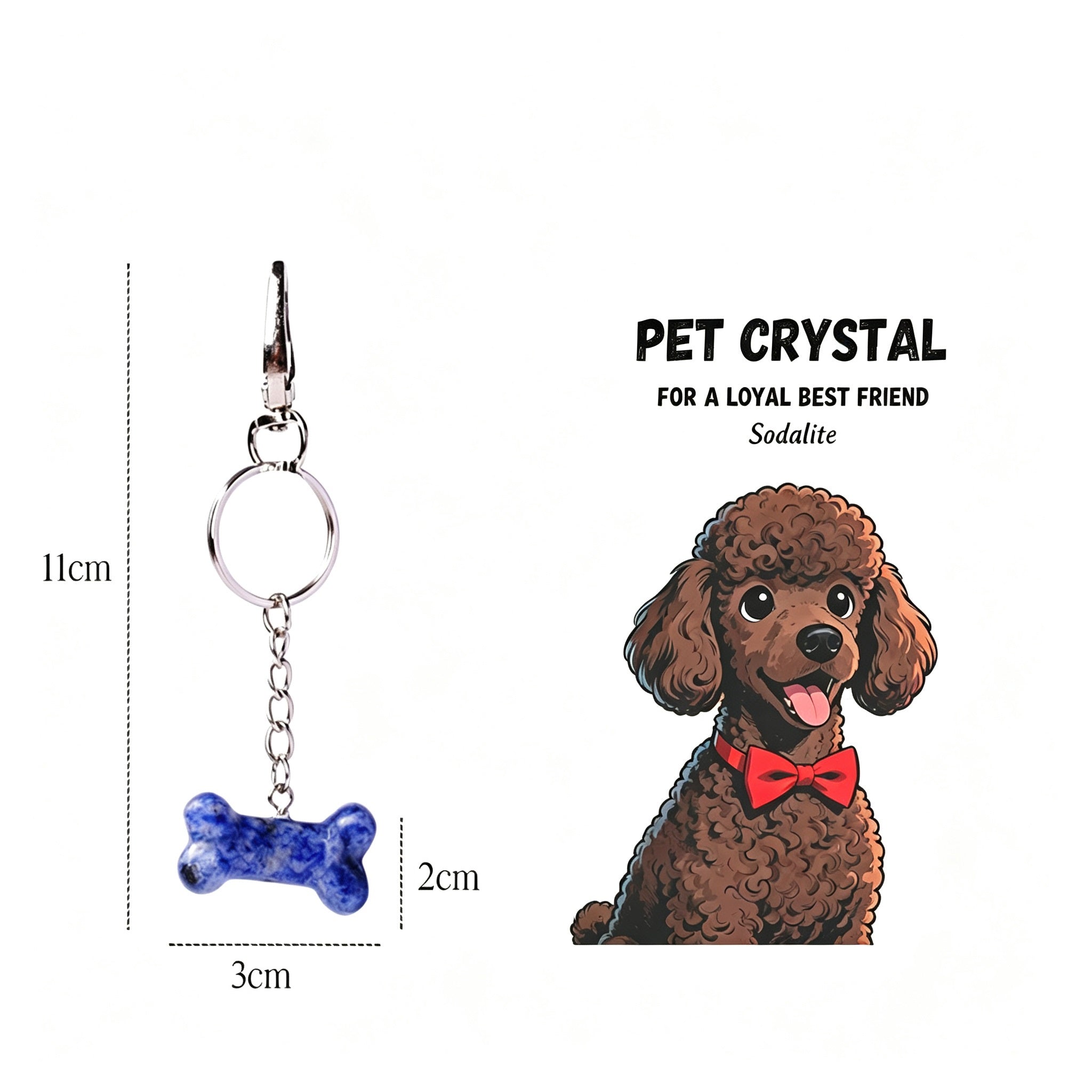 RYS Natural Crystal Bone Pet Keychain / Bag Charm