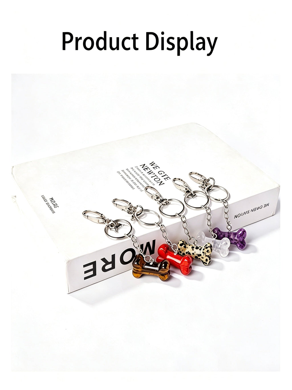 RYS Natural Crystal Bone Pet Keychain / Bag Charm