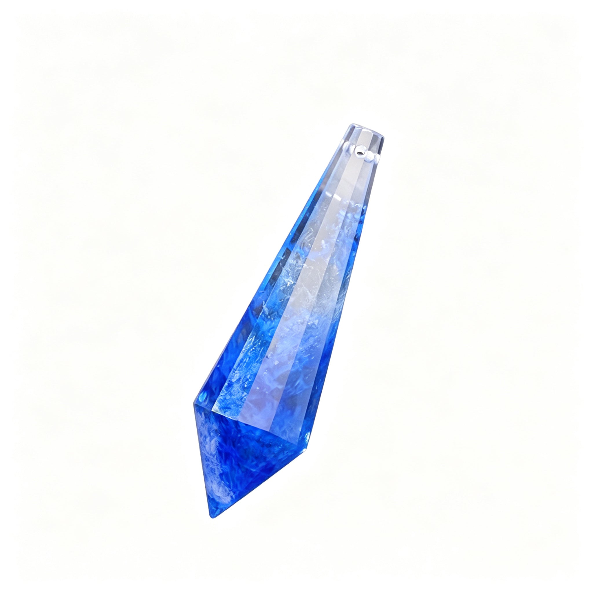 RYS 12 Facet Natural Crystal Pendulum Pendant, Raw Stone Dowsing Pendulum for Meditation Divination, Healing Crystal Jewelry