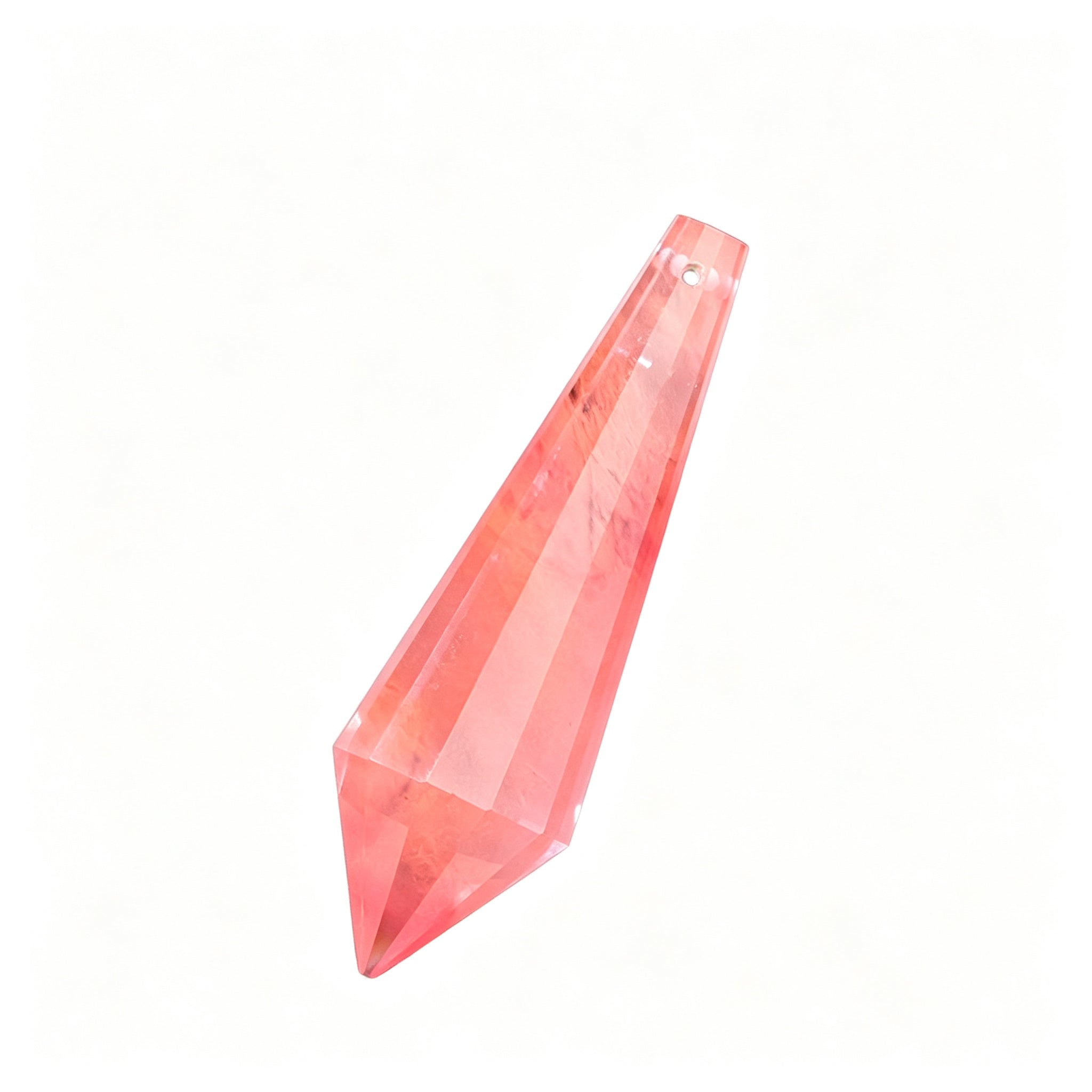 RYS 12 Facet Natural Crystal Pendulum Pendant, Raw Stone Dowsing Pendulum for Meditation Divination, Healing Crystal Jewelry