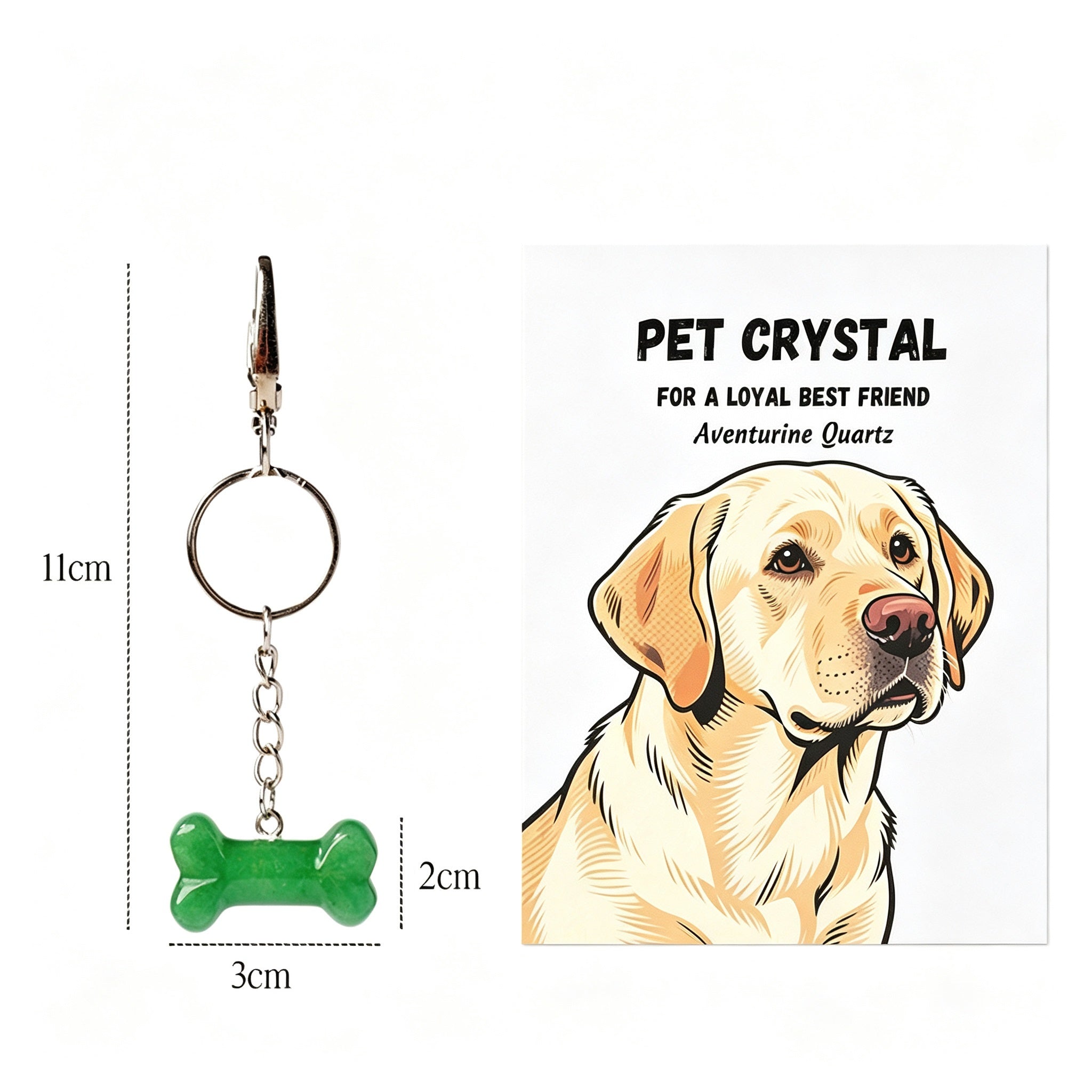 RYS Natural Crystal Bone Pet Keychain / Bag Charm