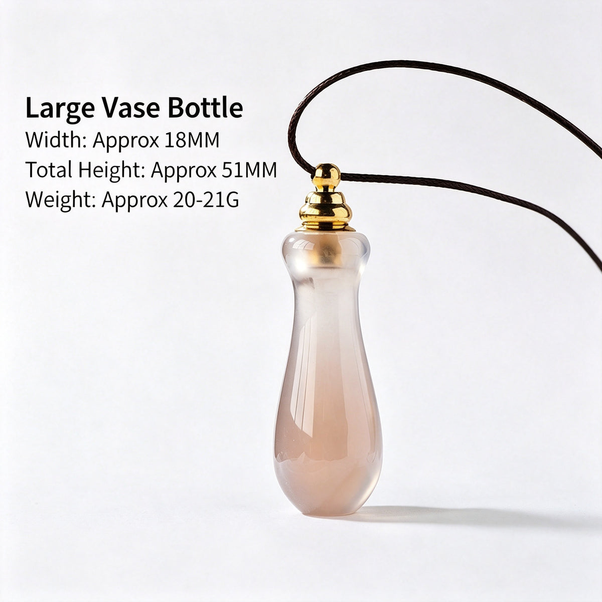 RYS Natural Agate Crystal Essential Oil Bottle, Hand Polished Raw Stone Aroma Perfume Vial Pendant, No Cord