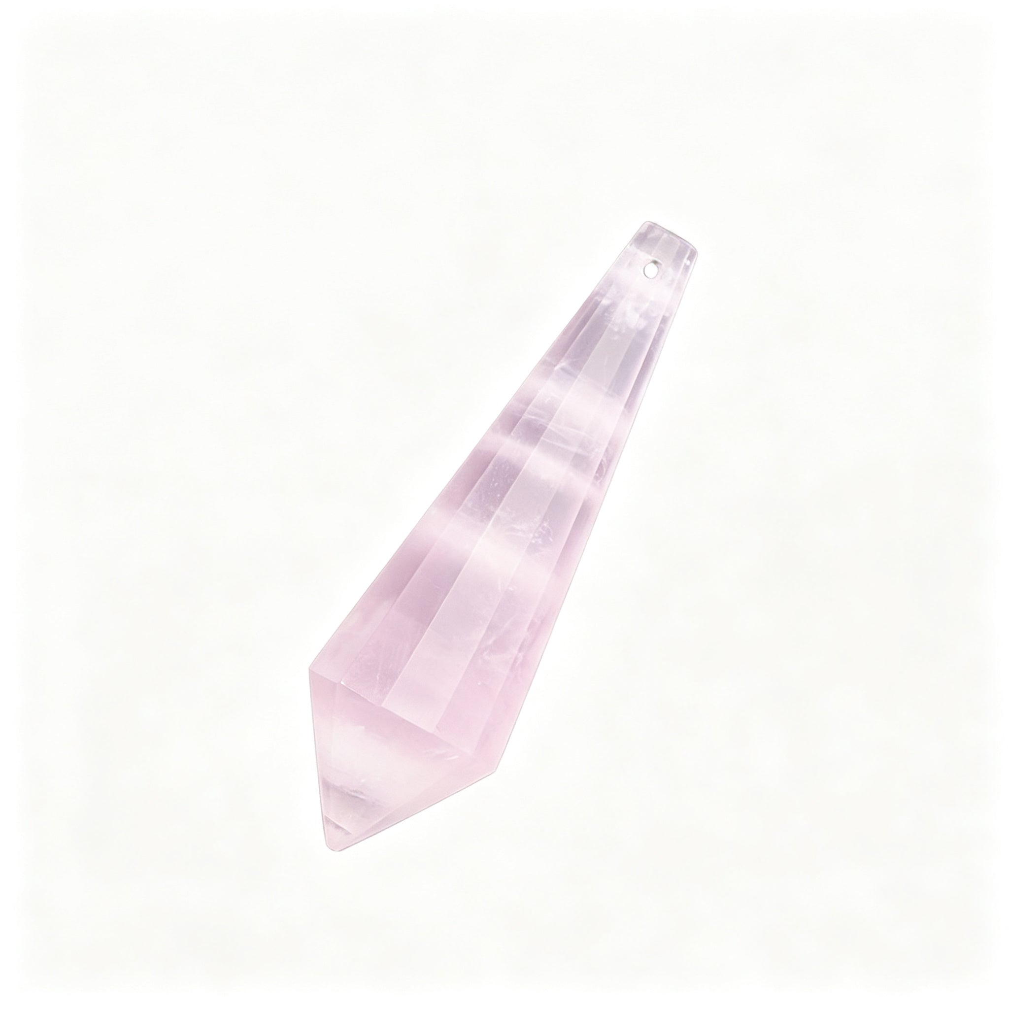 RYS 12 Facet Natural Crystal Pendulum Pendant, Raw Stone Dowsing Pendulum for Meditation Divination, Healing Crystal Jewelry