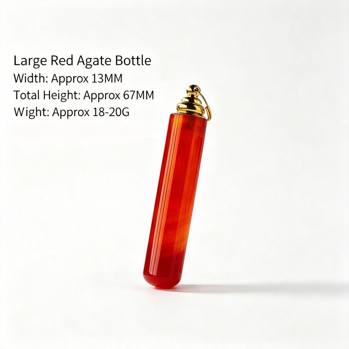 RYS Natural Agate Crystal Essential Oil Bottle, Hand Polished Raw Stone Aroma Perfume Vial Pendant, No Cord