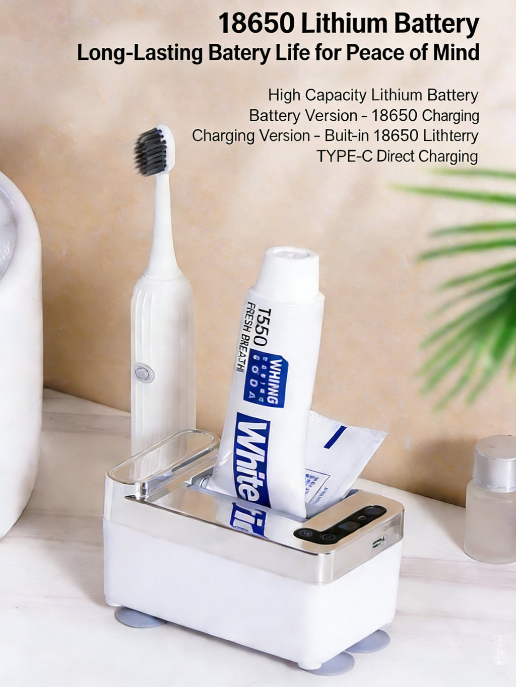 EST Automatic Sensor Toothpaste Dispenser, Rechargeable/Battery Operated Electric Squeezer for Bathroom