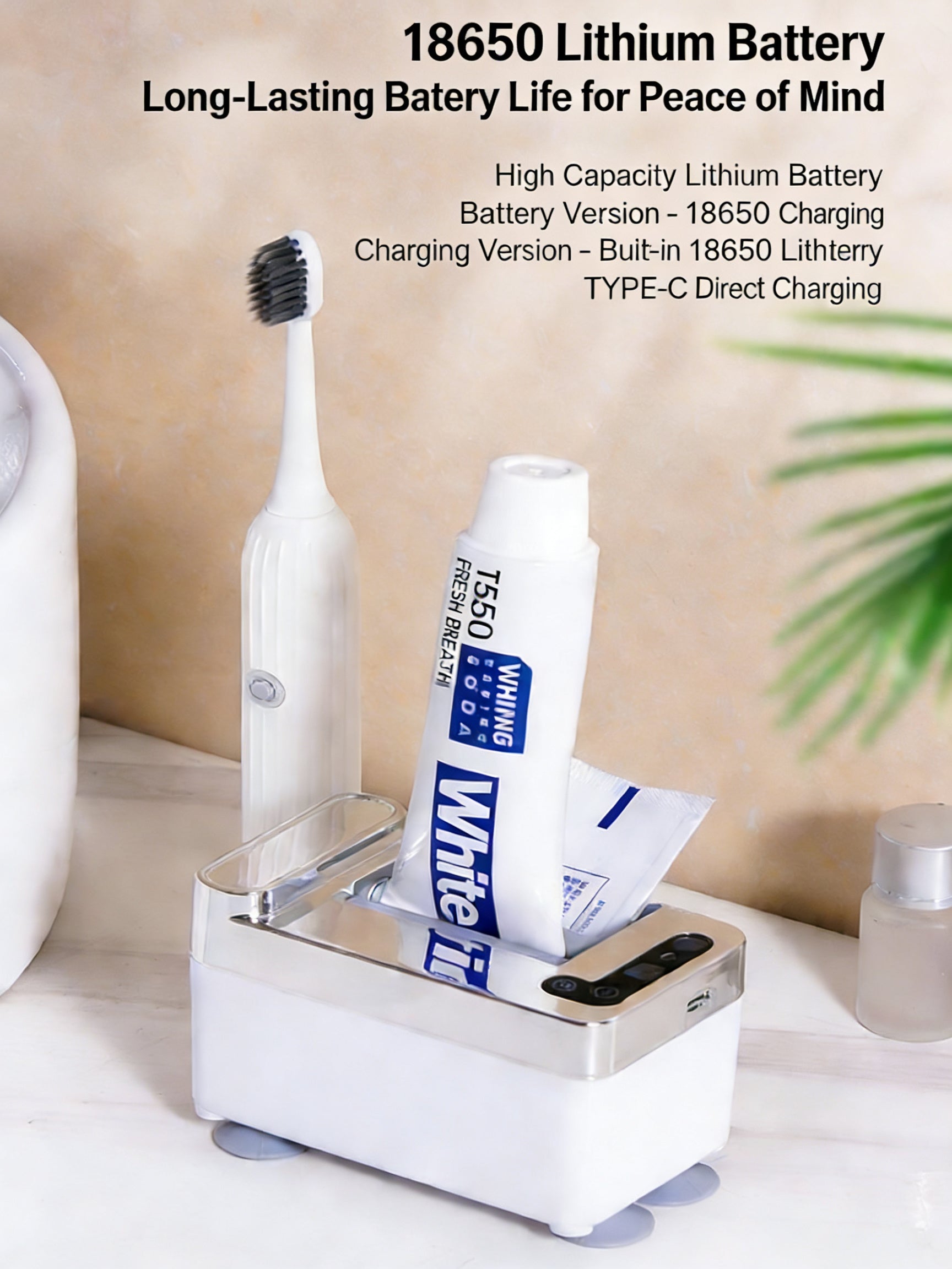 EST Automatic Sensor Toothpaste Dispenser, Rechargeable/Battery Operated Electric Squeezer for Bathroom