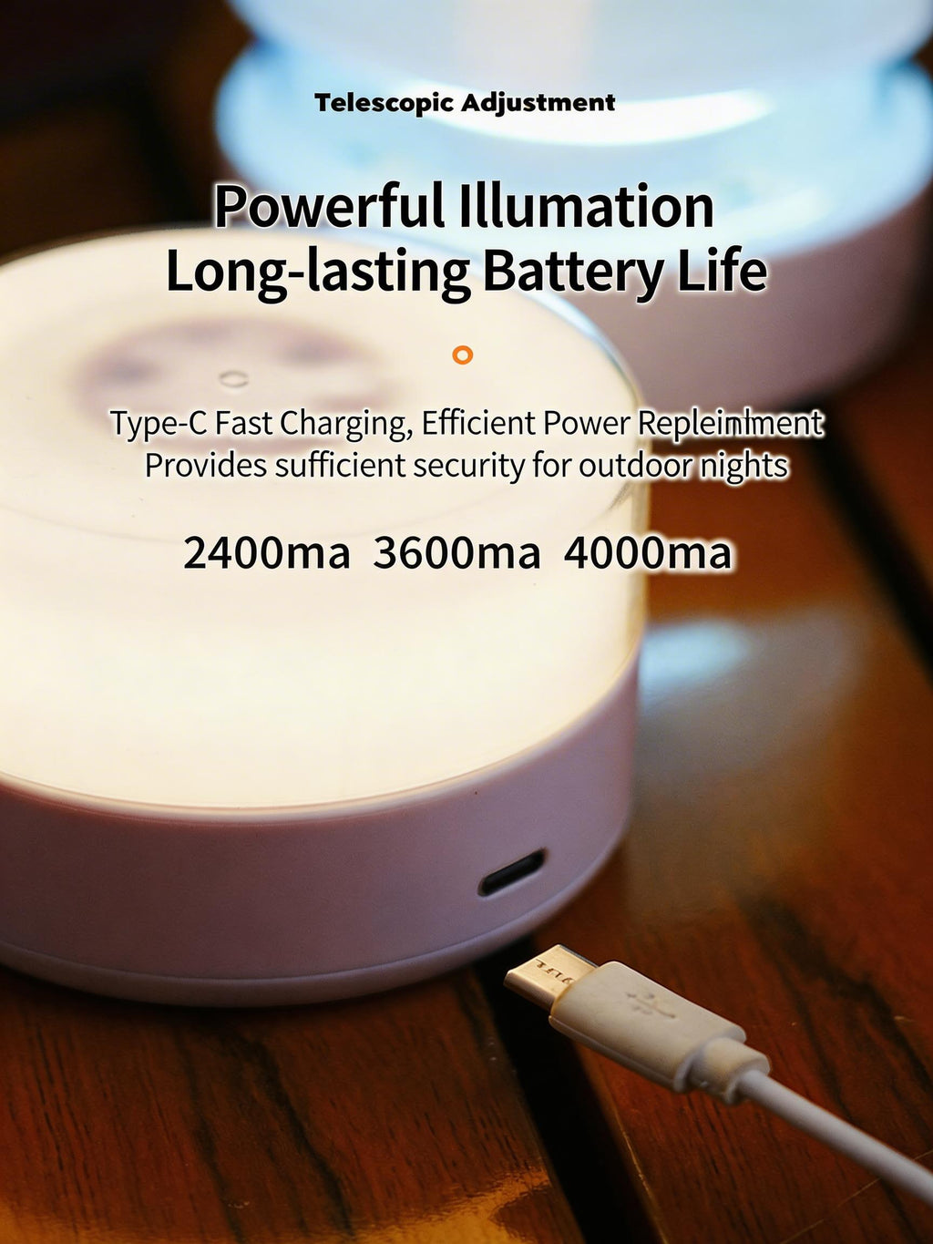 EST Foldable & Telescopic LED Camping Light | Rechargeable Tent Lantern with 3 Color Modes