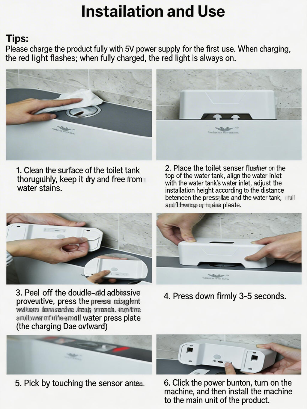 EST Rechargeable Infrared Motion Sensor Toilet Flush Kit | Automatic Hands-Free Toilet Flusher