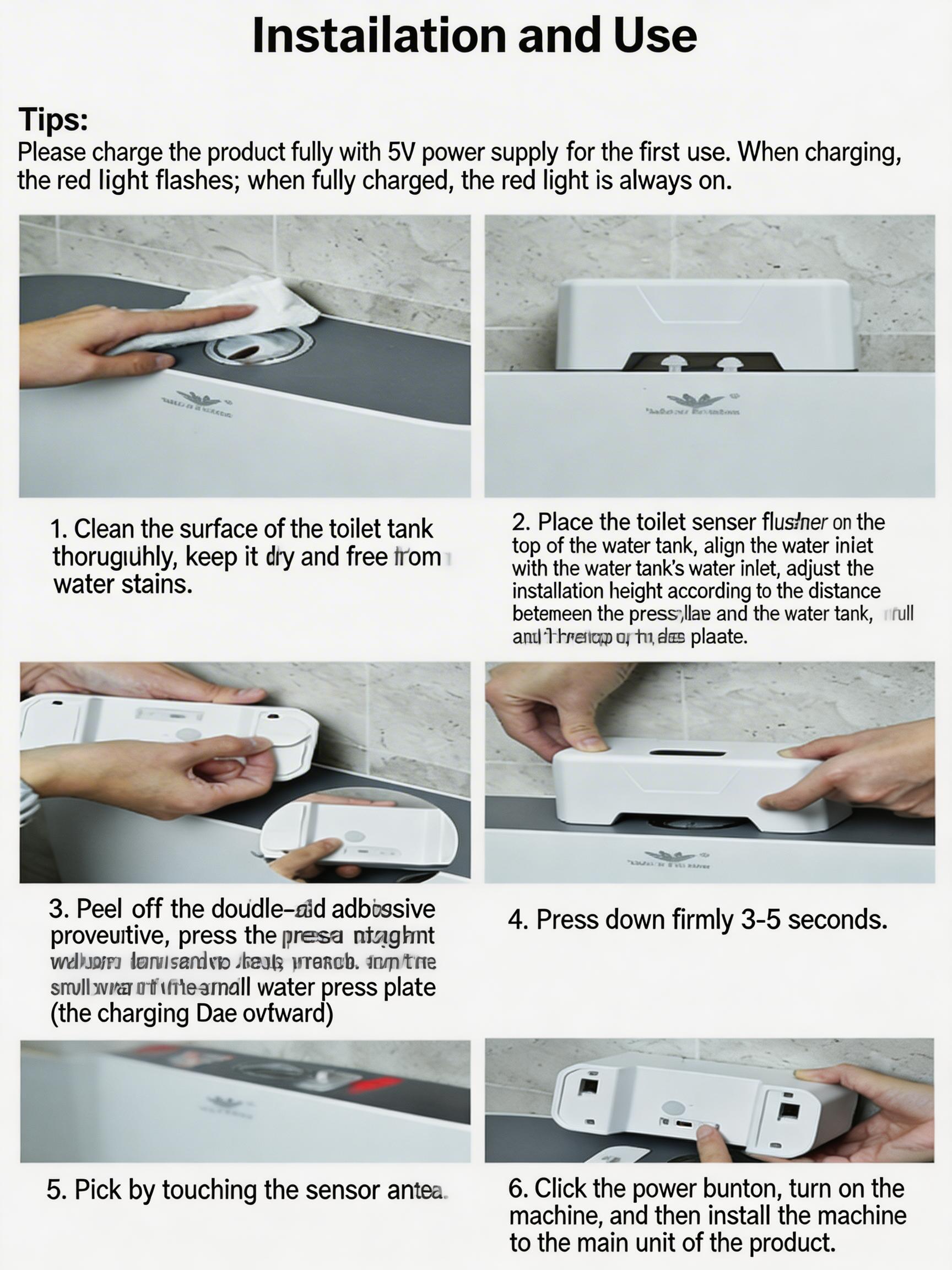 EST Rechargeable Infrared Motion Sensor Toilet Flush Kit | Automatic Hands-Free Toilet Flusher