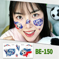 RCT 2026 World Cup Face Paint Temporary Tattoos – 5 Pack | Soccer Makeup Stickers, Safe Soy Ink, Waterproof, RoHS CE CPC UKCA Certified