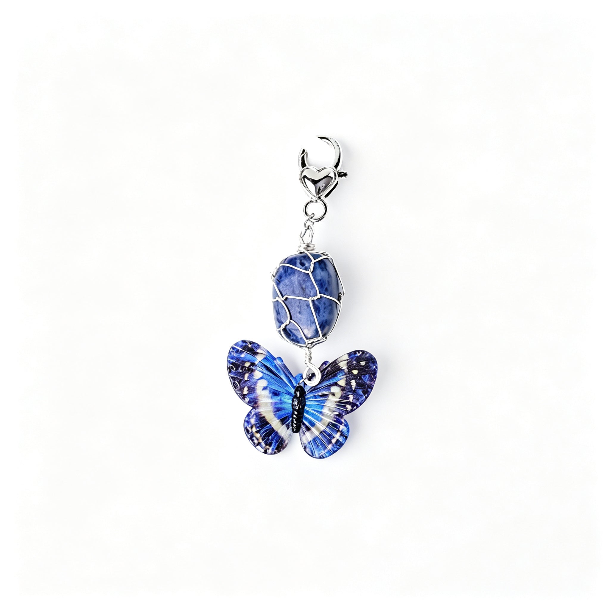 RYS Natural Rough Crystal Handmade Mesh Pouch Keychain Irregular Tumbled Stone Bag Charm