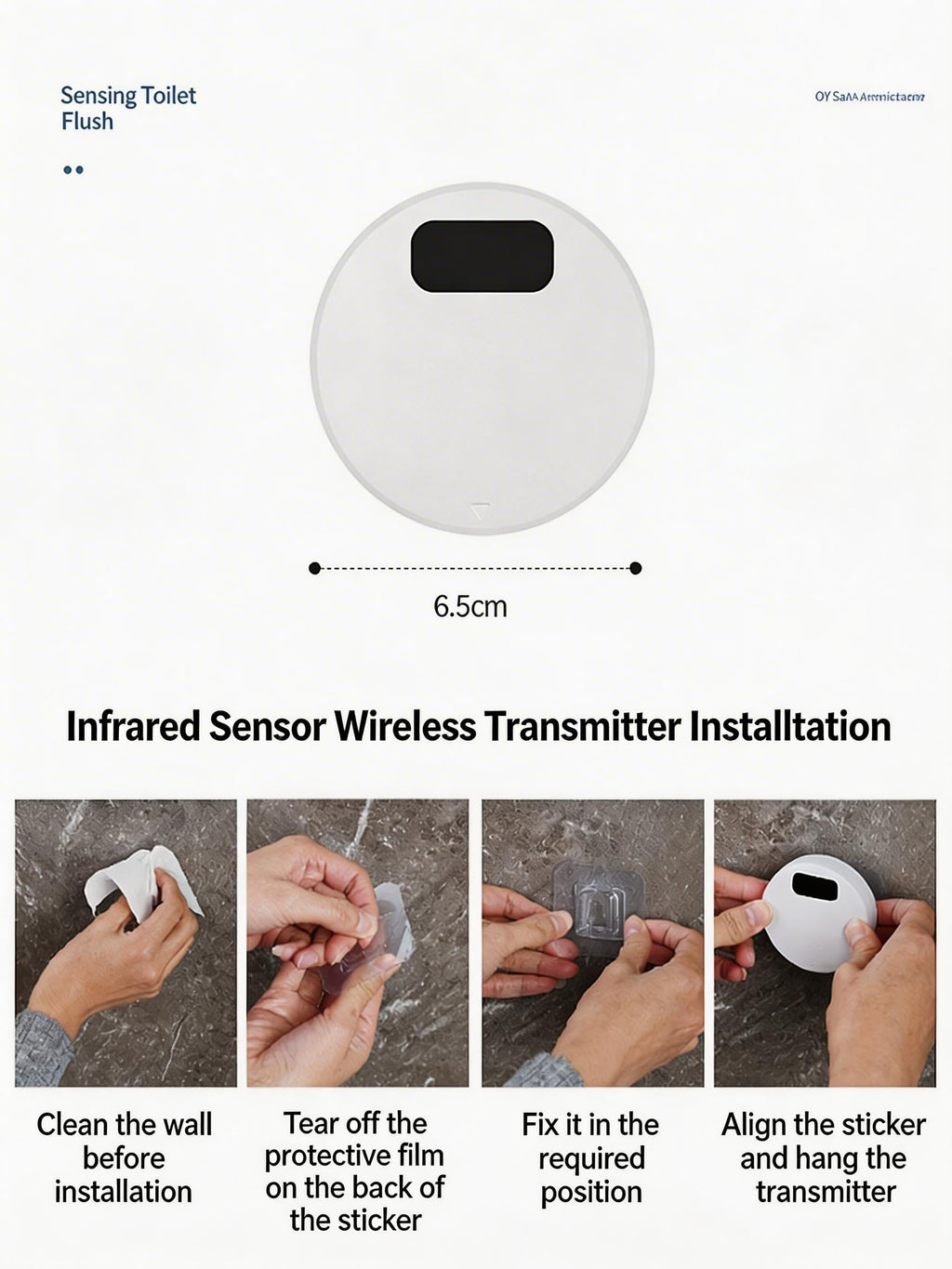 EST Rechargeable Infrared Motion Sensor Toilet Flush Kit | Automatic Hands-Free Toilet Flusher