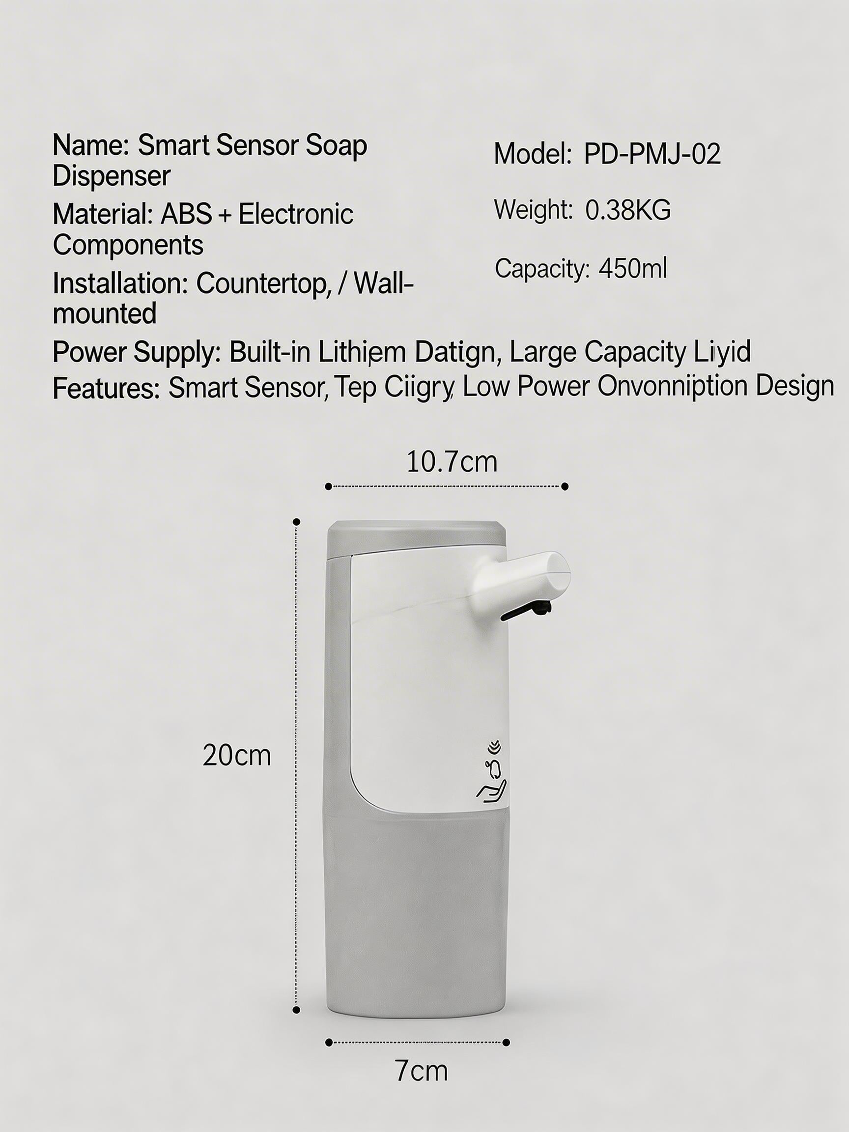 EST Automatic Touchless Soap Dispenser - Foam & Gel Sensor for Bathroom & Kitchen