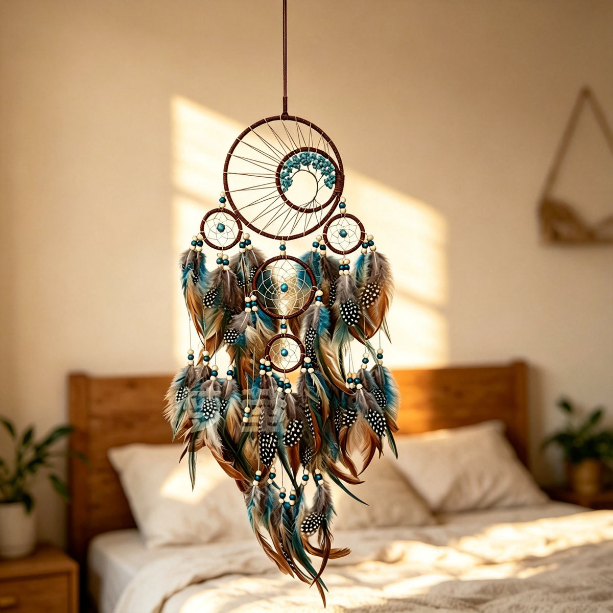 MGY Handmade Dream Catcher Wall Hanging Feather Bead Boho Home Wall Decor Gift