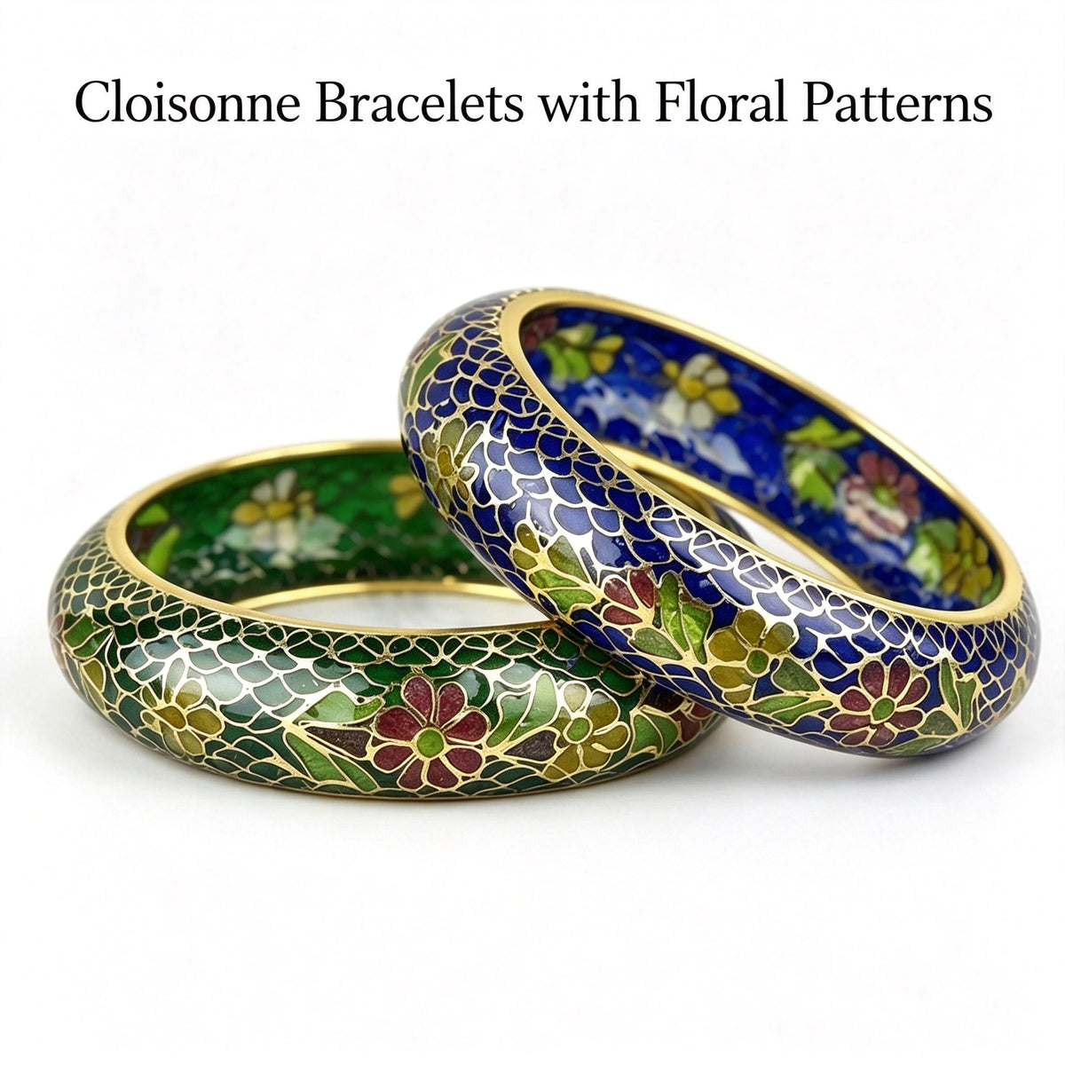 JCJ Vintage Beijing Hollow Cloisonne Bangle, Intricate Handmade Filigree Enamel Collectible Bracelet for Premium Gifting