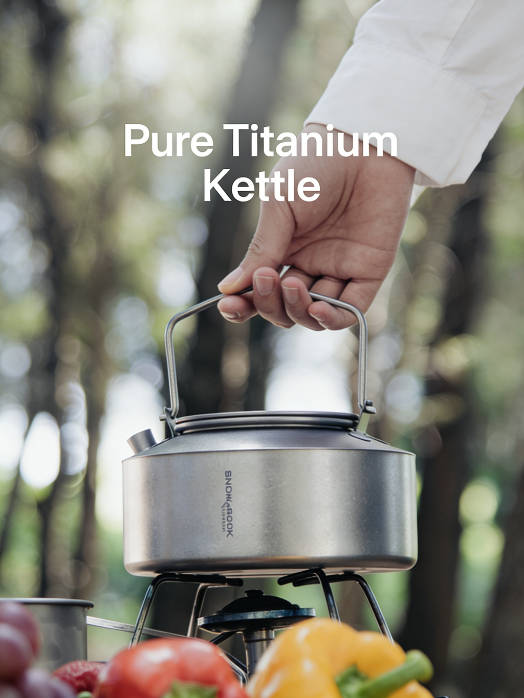 SNR Titanium Campingwasserkocher | 600-1000ml Leichter Outdoor Wasserkocher mit klappbarem Griff
