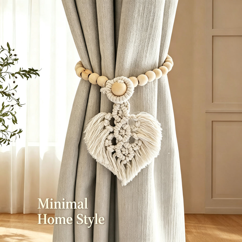JXG Handwoven Cotton Curtain Tieback Set of 2 Nordic Curtain Holder