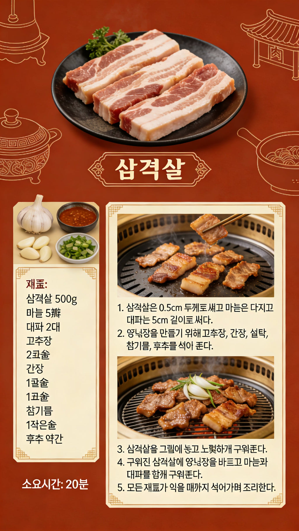 SML Korea+English 46 Bilingual Electronic Recipe Collection (Customizable Language) | HD Steps + Ingredient List + Google Drive Easy Download