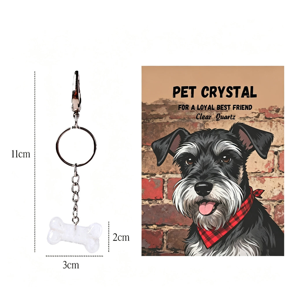 RYS Natural Crystal Bone Pet Keychain / Bag Charm