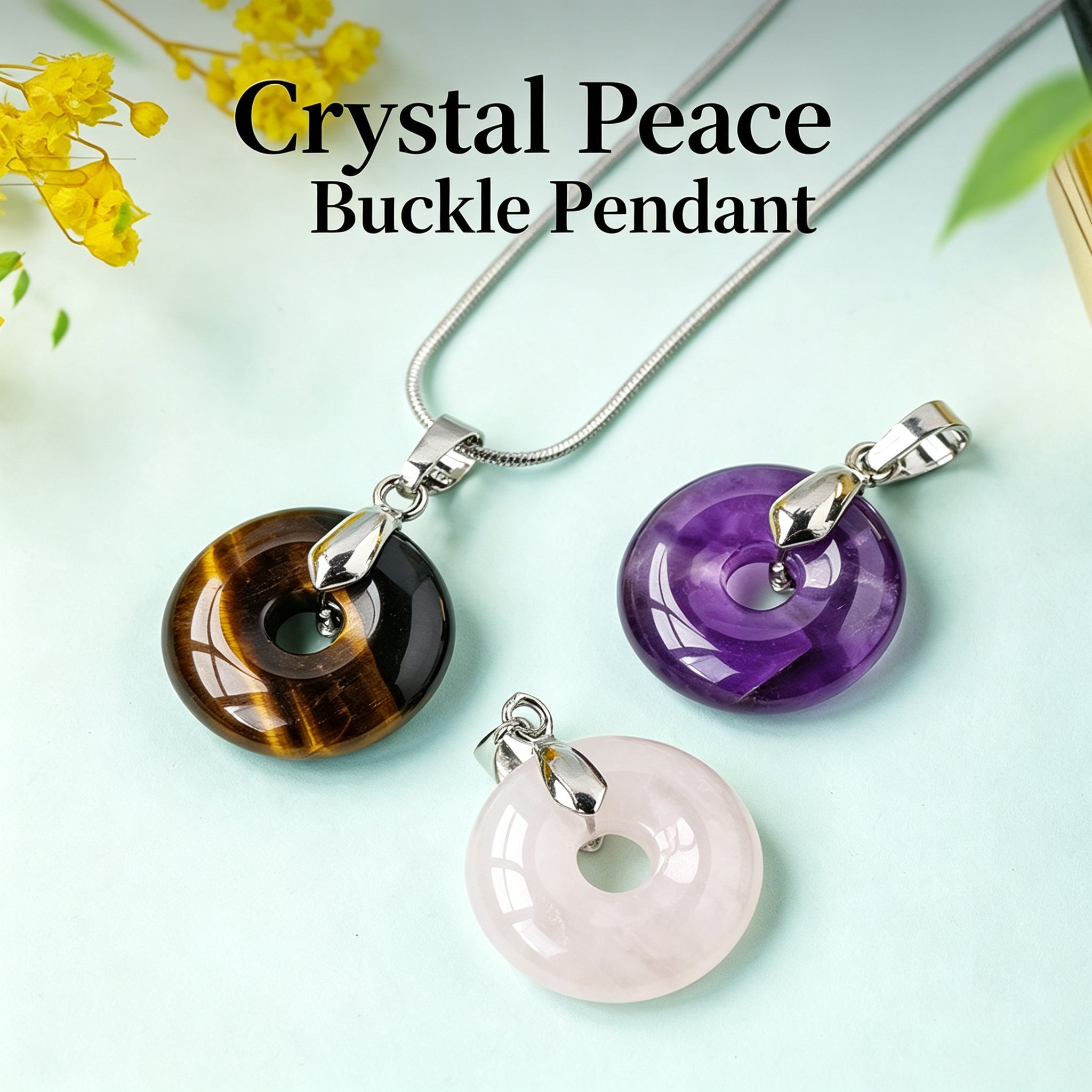 RYS Natural Crystal Safety Buckle Pendant (Without Chain)