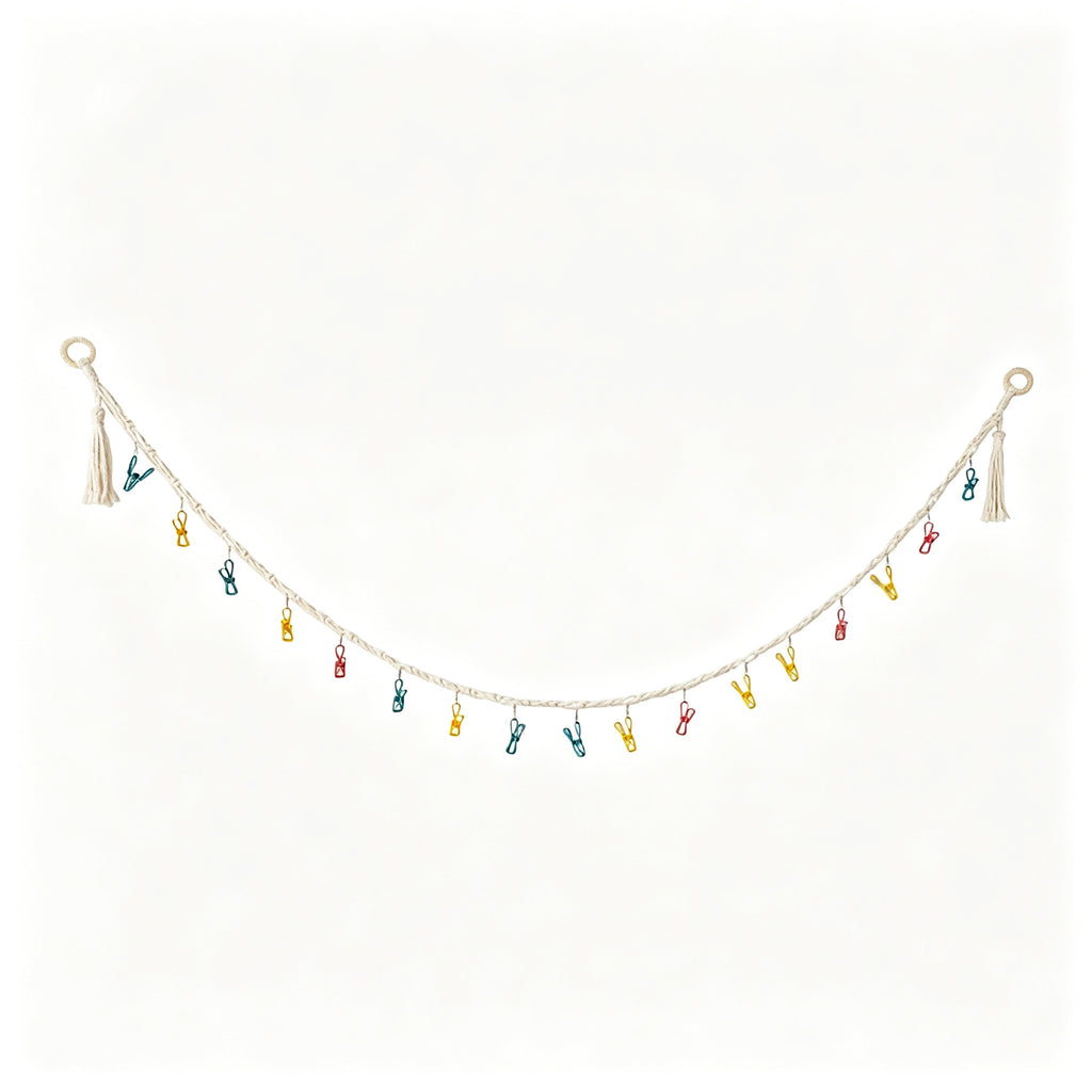 JXG Handwoven Cotton Hanging Rope Plush Toy Storage Wall Garland Ins Style Home Decor