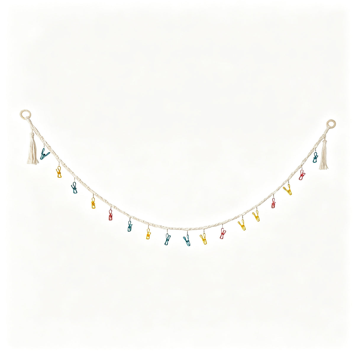 JXG Handwoven Cotton Hanging Rope Plush Toy Storage Wall Garland Ins Style Home Decor