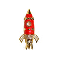 QZY Creative Rocket Brooch Enamel Pin Zodiac Sign Coat Accessory