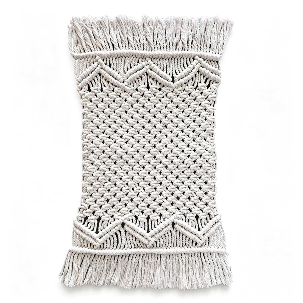 JXG Handwoven Cotton Macrame Table Runner Boho Tassel Placemat