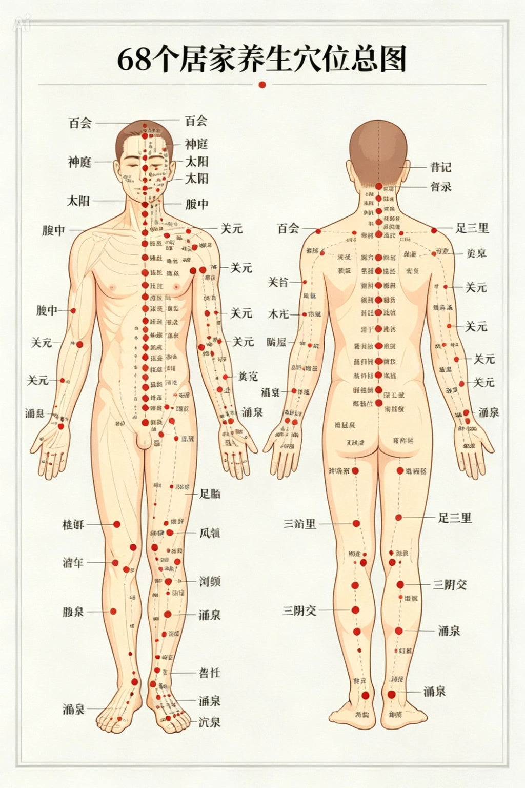 SML 68 种居家养生穴位图解手册 零基础经络按摩自学全书|68 Home Wellness Acupoints Illustrated Guide – Beginner Meridian Massage Manual