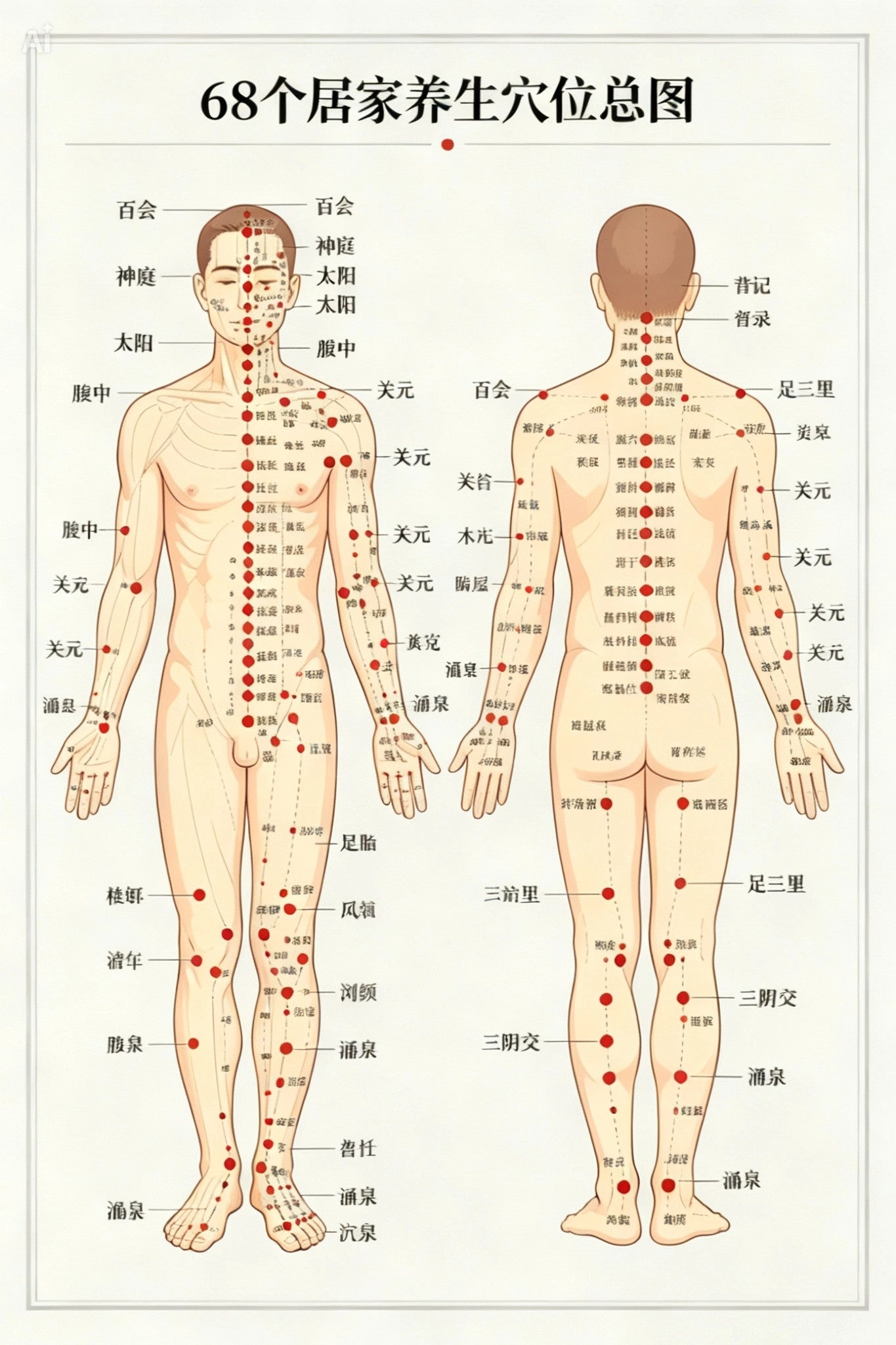 SML 68 种居家养生穴位图解手册 零基础经络按摩自学全书|68 Home Wellness Acupoints Illustrated Guide – Beginner Meridian Massage Manual