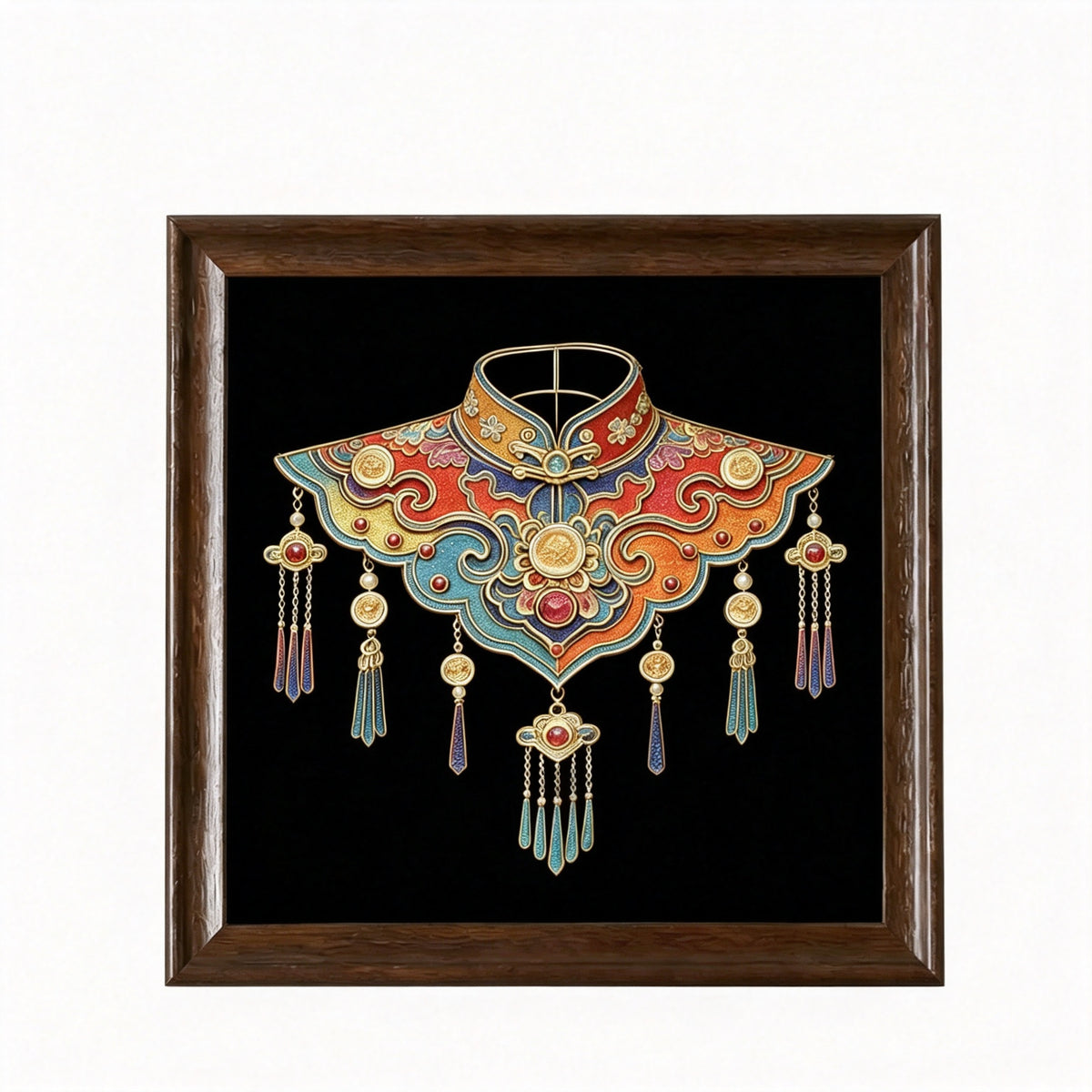 PXWG Chinese Cloud Shoulder Cloisonne DIY Craft Kit Non‑Heritage Enamel Wire Painting Handmade Cultural Activity Gift Home Wall Decor Ornament