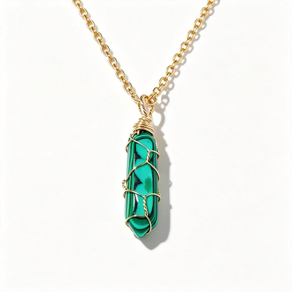 RYS Natural Hand Wire Wrapped Crystal Point Pendant Necklace, Minimalist Daily Jewelry Gift