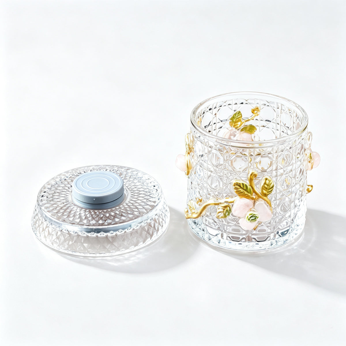RYS Spinning Crystal Whiskey Glass Handmade Enamel Flower Tumbler