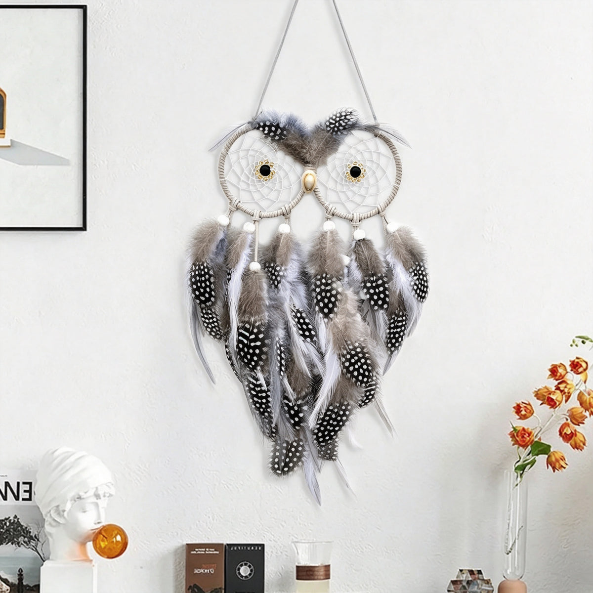 MGY Owl Wisdom Bird Dreamcatcher, Hand‑Woven European Style Home Wall Hanging Decor