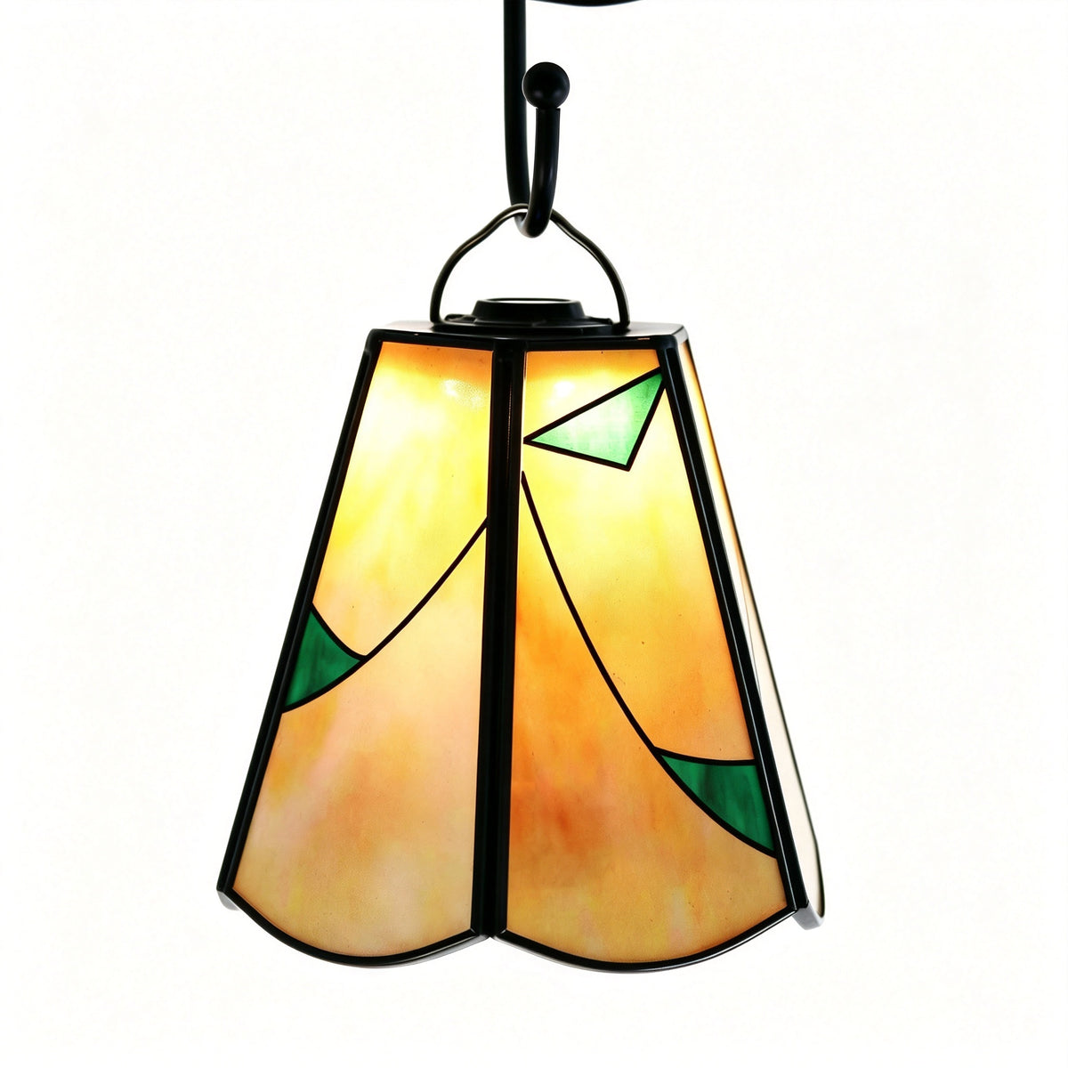 YAP Custom Made 2Pcs Stained Glass Copper Foil Inlay Replacement Lamp Shade, Chinese Geometric Lampshade