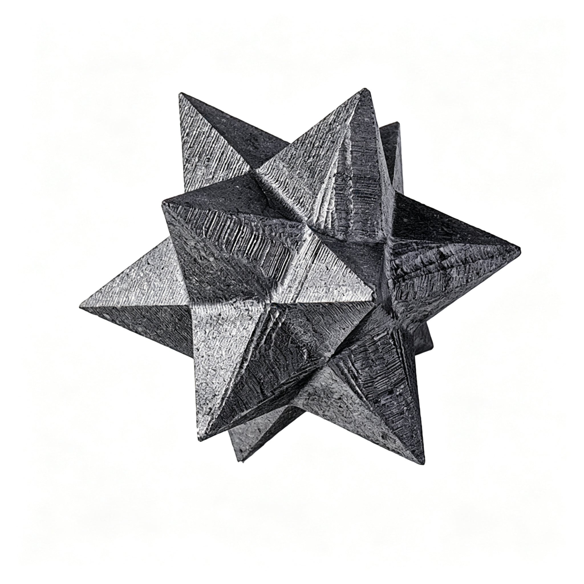 RYS  Natural Russian Shungite Merkaba Star Ornament | Polished Crystal Energy Sculpture (4-5cm)