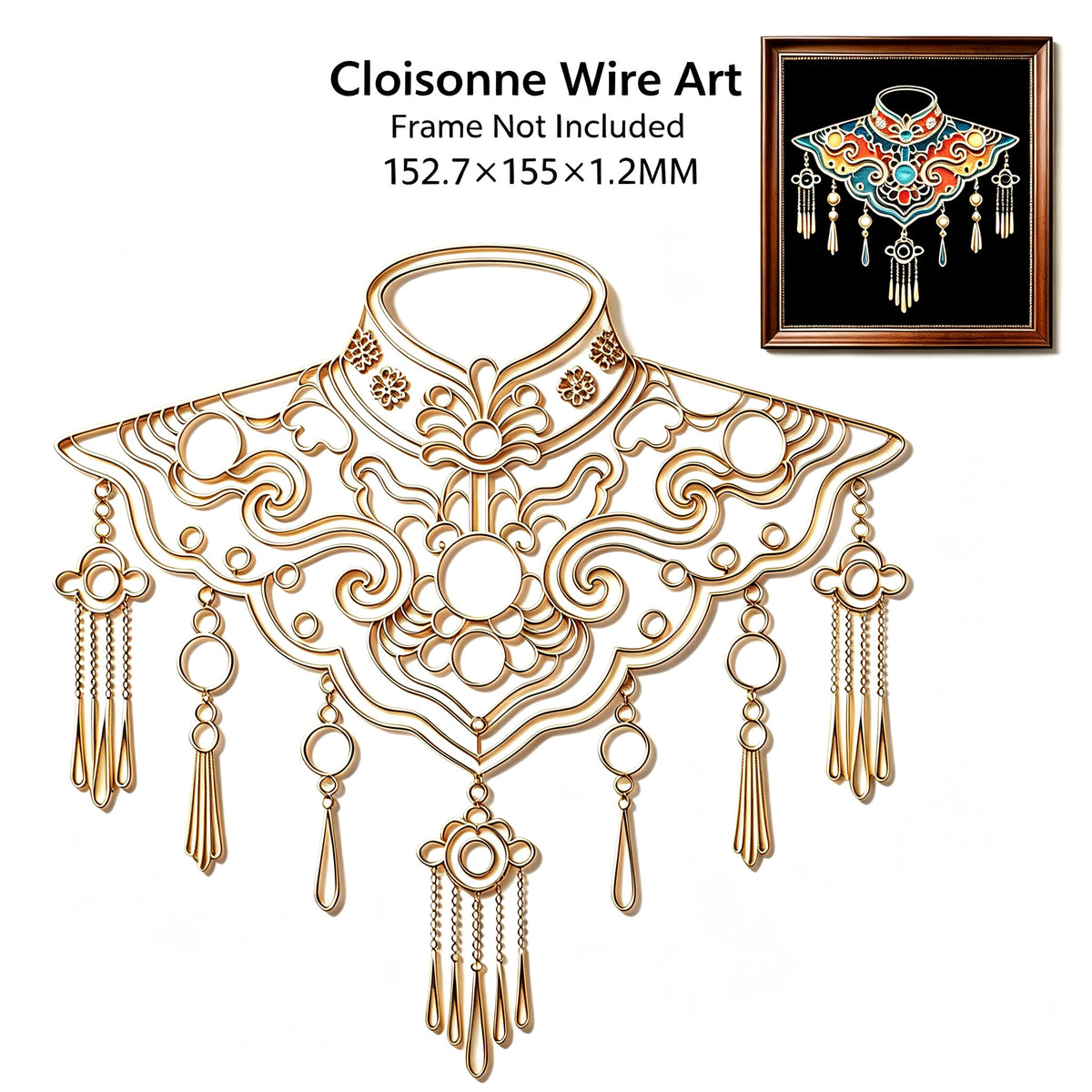 PXWG Chinese Cloud Shoulder Cloisonne DIY Craft Kit Non‑Heritage Enamel Wire Painting Handmade Cultural Activity Gift Home Wall Decor Ornament