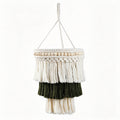 JSE Boho Hand Woven Cotton Linen Pendant Lampshade Tassel Ceiling Lamp Cover for Home Decor