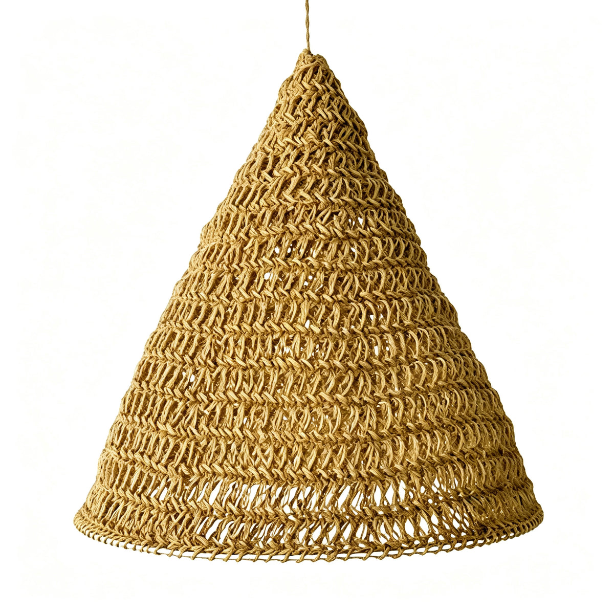 JXG Hand Woven Linen Style Pendant Lampshade Boho Handmade Ceiling Lamp Shade for Home Cafe Decor