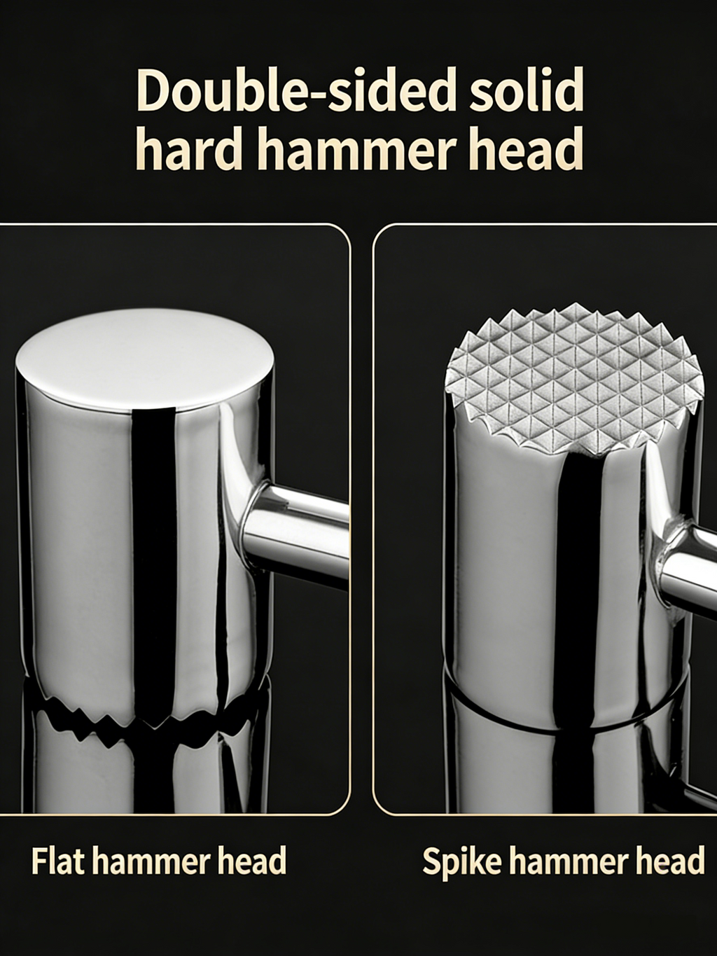 HGD 304 Stainless Steel Meat Tenderizer Hammer | Dual-Sided Meat Mallet with Rosewood Handle | Kitchen Tool for Tenderizing Steak, Pork & Chicken