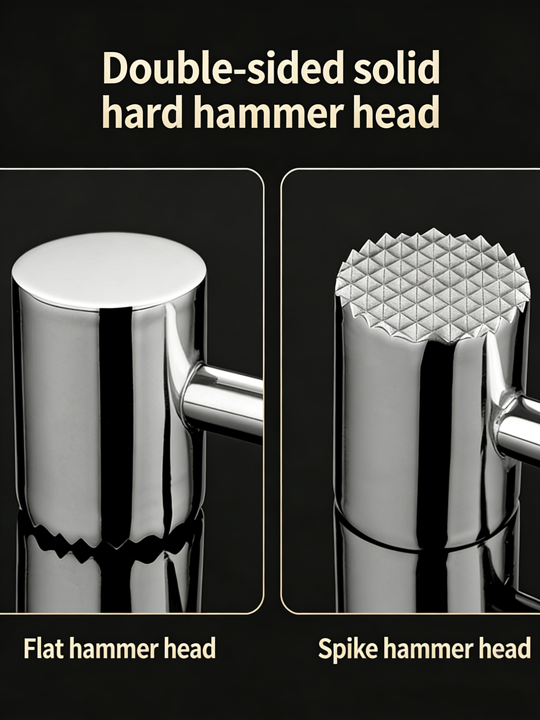 HGD 304 Stainless Steel Meat Tenderizer Hammer | Dual-Sided Meat Mallet with Rosewood Handle | Kitchen Tool for Tenderizing Steak, Pork & Chicken