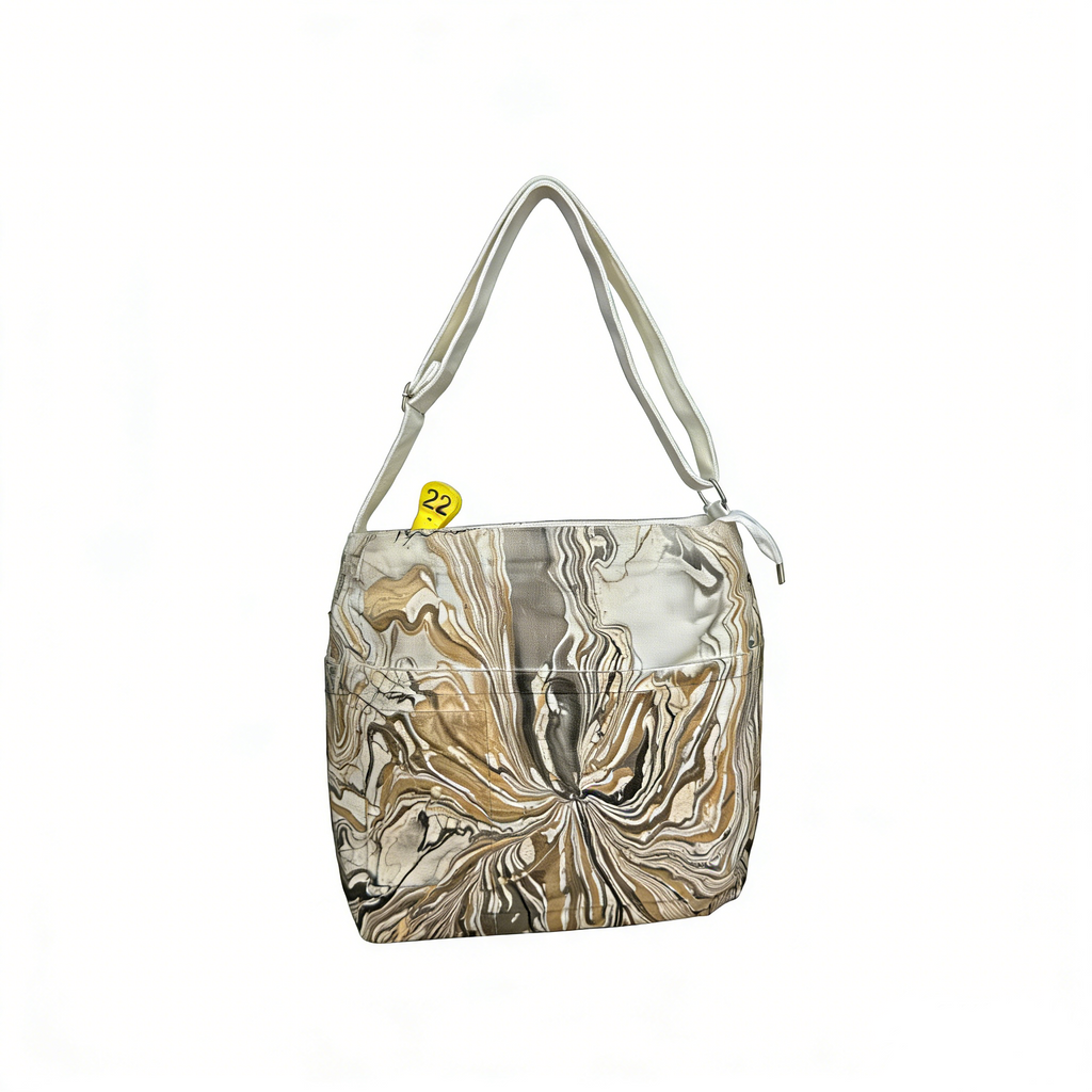 CMB Handcrafted Lacquer Canvas Crossbody Bag