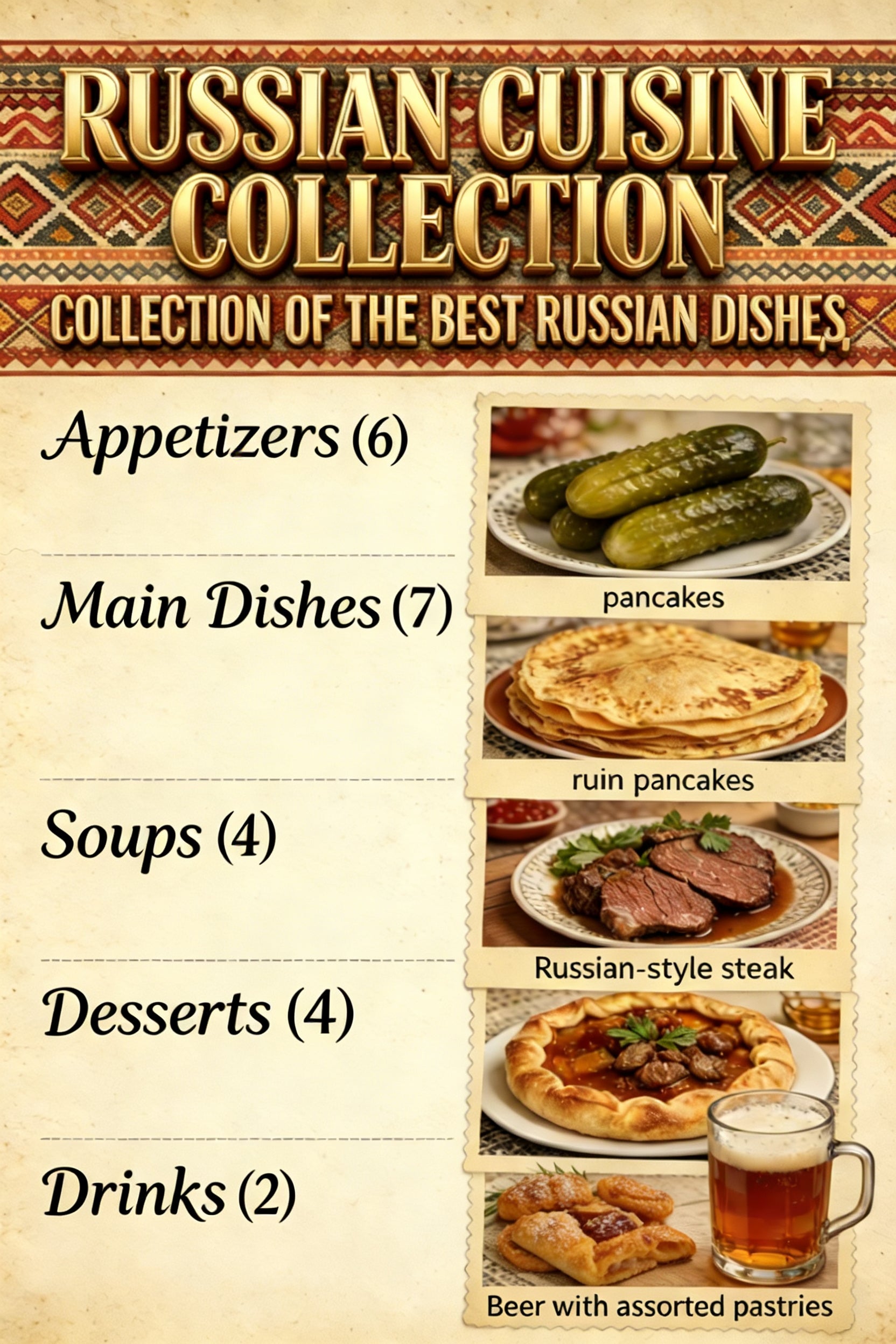 SML Russia+English 23 Bilingual Electronic Recipe Collection (Customizable Language) | HD Steps + Ingredient List + Google Drive Easy Download