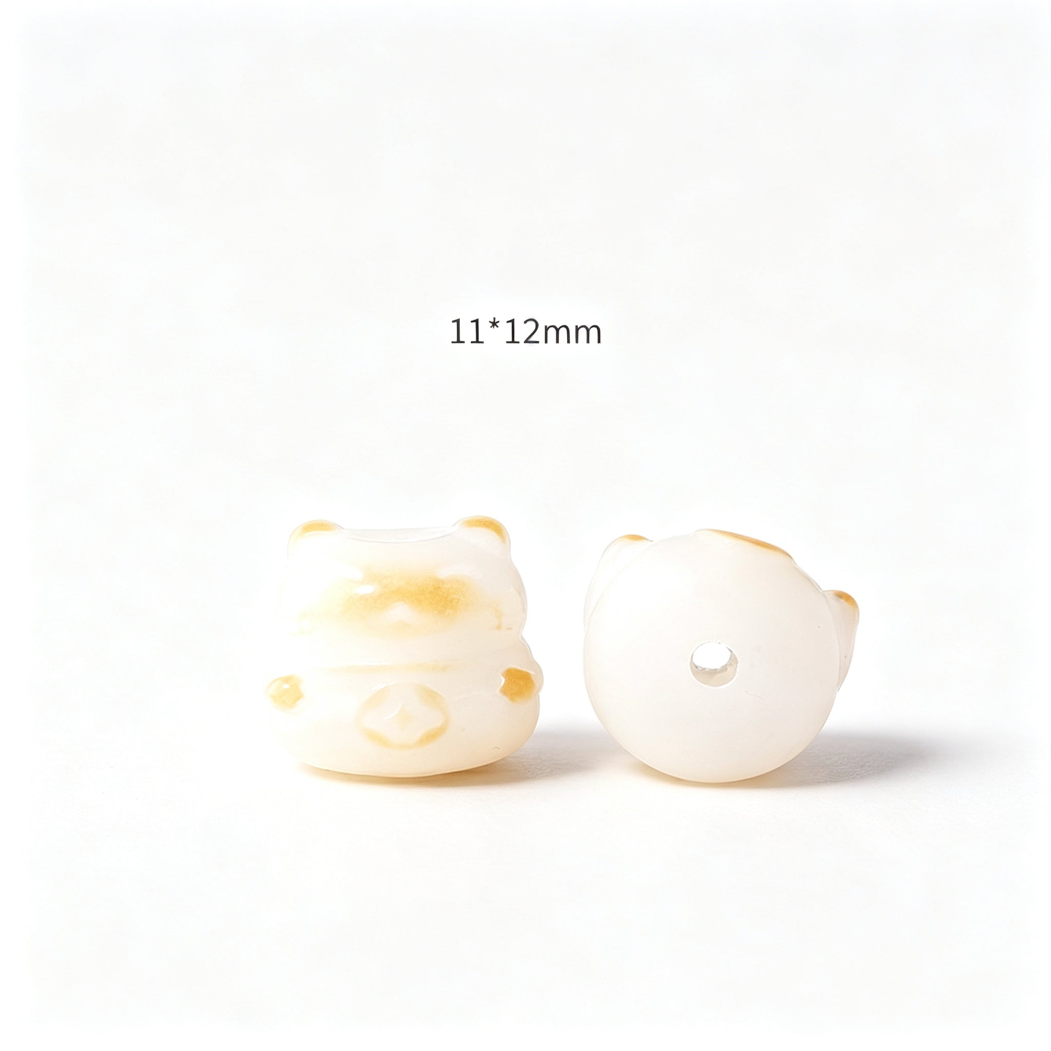 RYS Natural Carved White Bodhi Root Beads, DIY Bracelet Spacer Charms, Handmade Jewelry Making Loose Beads